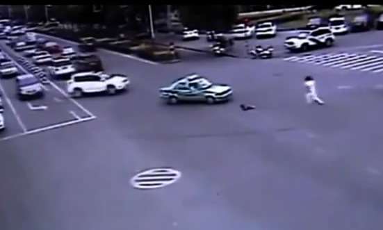 Father Leaps Out of a Moving Vehicle to Rescue Daughter