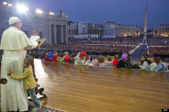 Vatican Pope Child on Stage