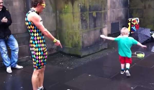 Street Performer Gets Showed Up by This Little Man