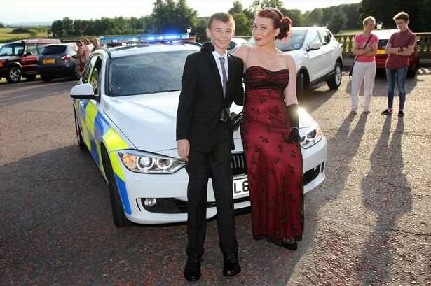 Teenager is given police escort to prom