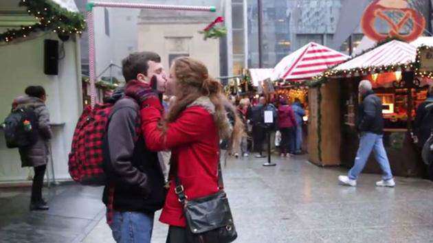 mistletoe kissing contraption