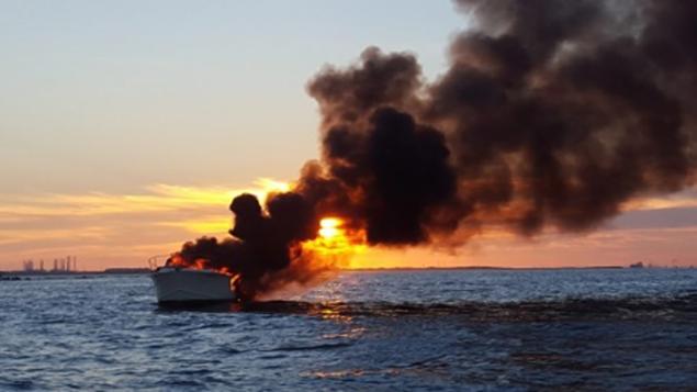 burning boat