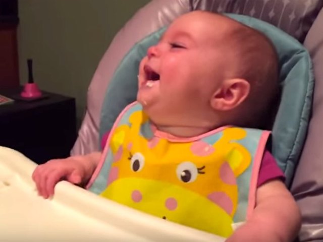 baby laughs