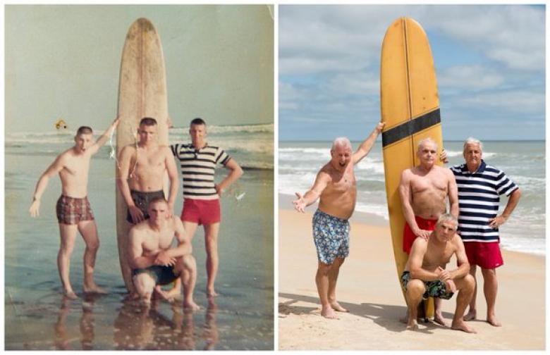 marines recreate a 50 year old photo