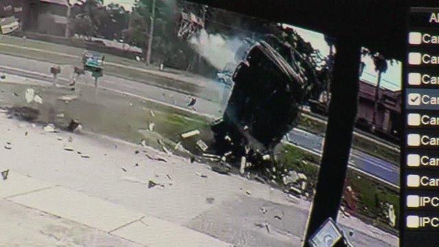 flipped car