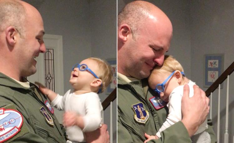 baby-sees-dad-for first time
