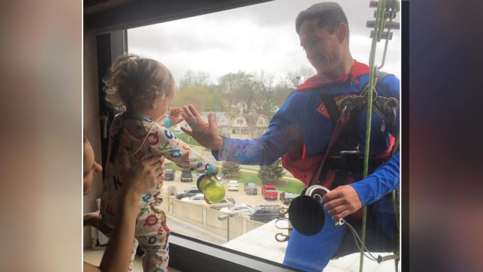Superman Visits Tiny cancer patient