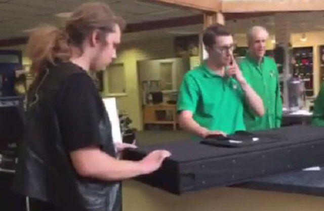 father surprises son