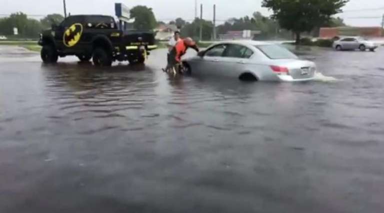 good samaritan in batman truck