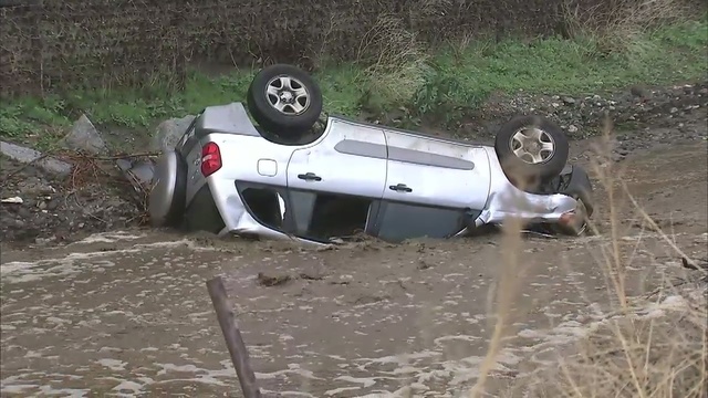 suv submerged in water