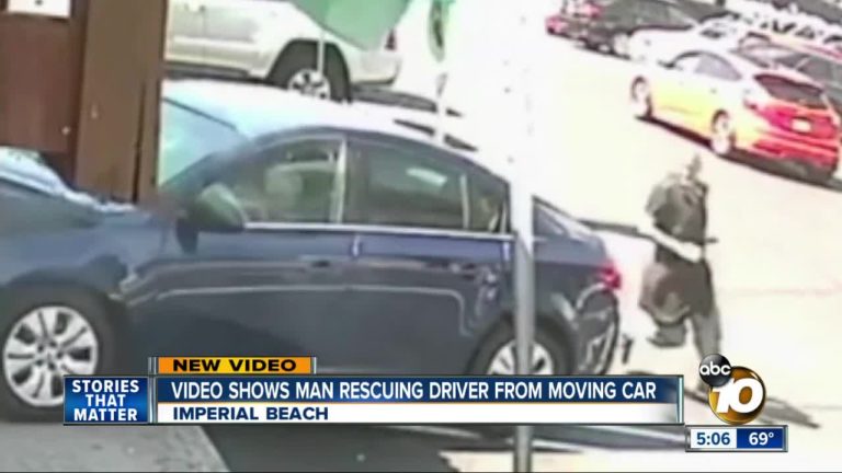 samaritan rescues woman from moving car