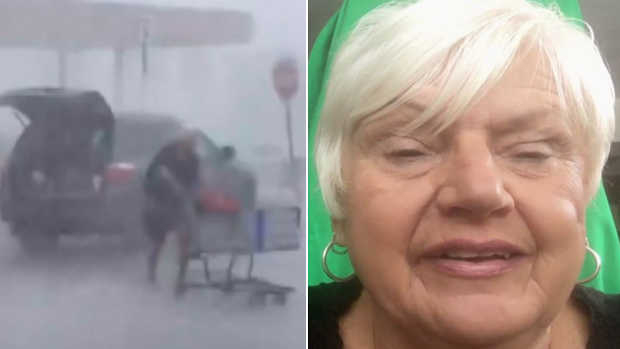 woman returns shopping cart