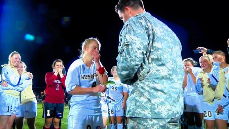 soldier proposal soccer captain