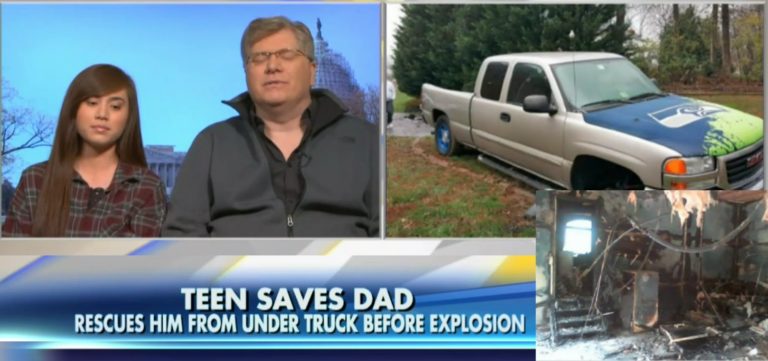 teen lfts truck off father
