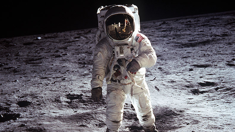 neil armstrong on moon