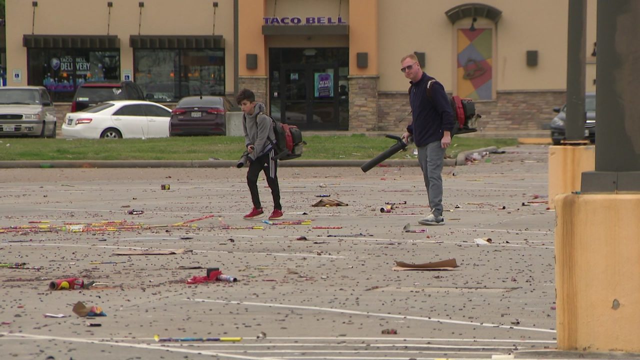 good samaritans clean up fireworks mess