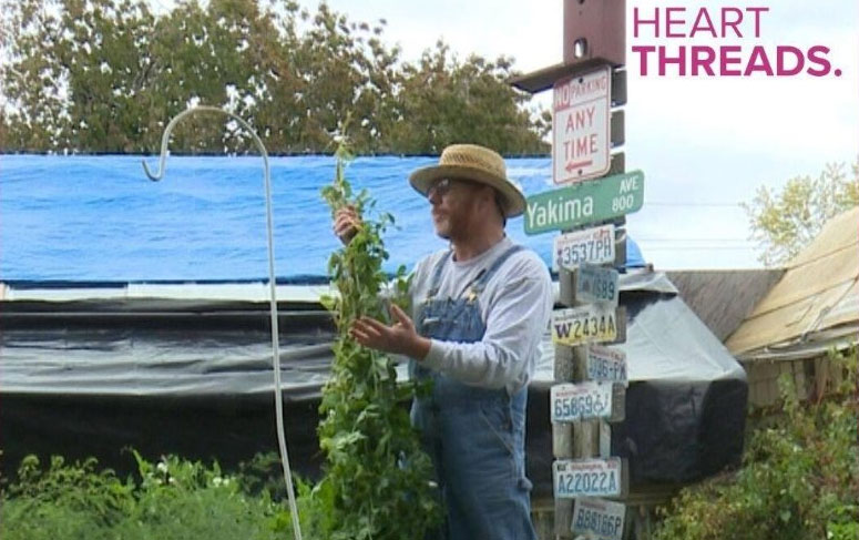man grows food for free