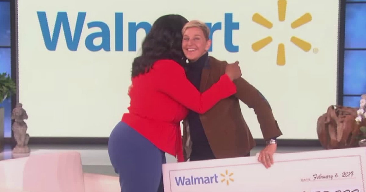 ellen surprised Candace Payne with check