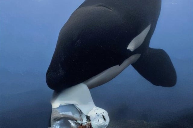 killer whales giving food to humans2